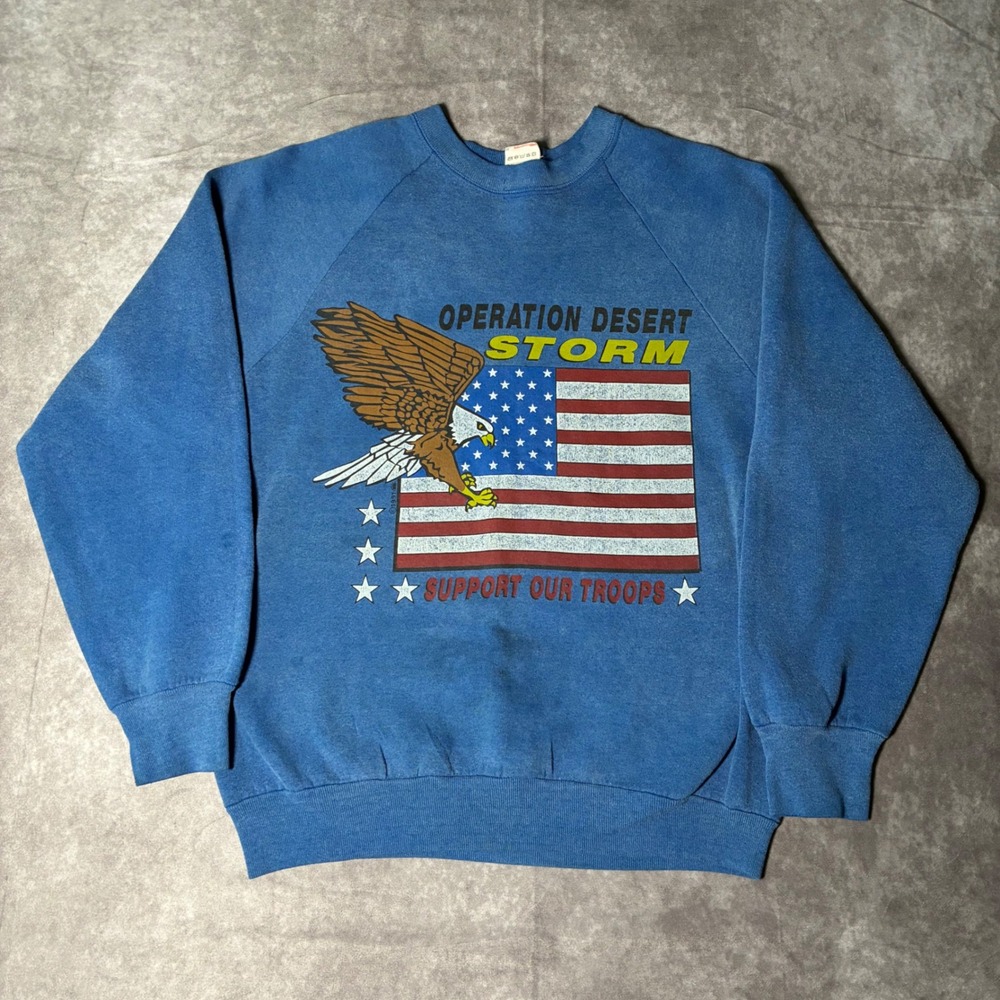 Vintage 1991  Desert Storm Support Our Troops Sweatshirt Americana Sz Small